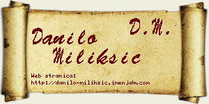Danilo Milikšić vizit kartica